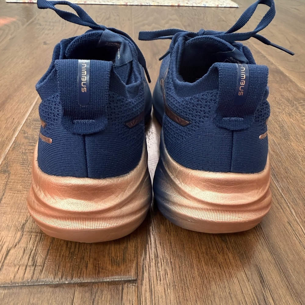 ASICS Gel Nimbus 26 Women's Navy Blue and Rose Gold Running Shoes size 7 - Picture 8 of 14